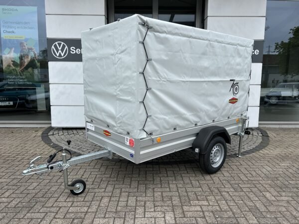 B&ouml;ckmann TL-AL 2513/75 &ndash; 70 Jahre Edition + 120cm Hochplane, Schiebest&uuml;tzen, St&uuml;tzrad, 750 kg, 252&times;130&times;35 cm, Outlet