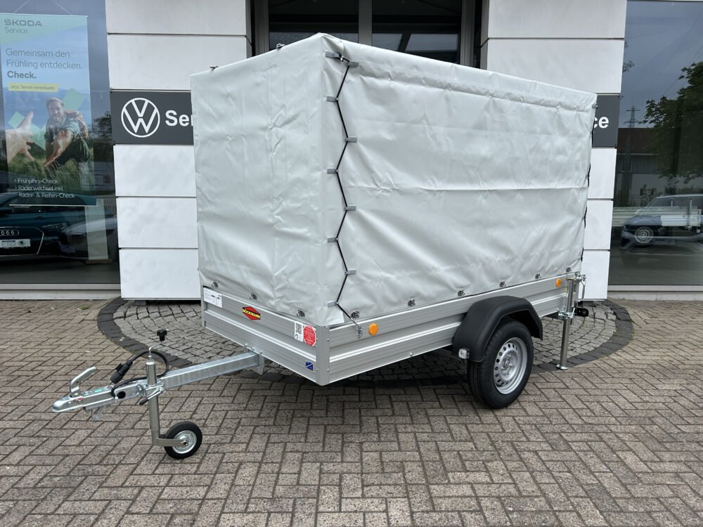 Böckmann TL-AL 2513/75 + 120cm Hochplane, Schiebestützen, Stützrad, 750 kg, 252×130×35 cm, Outlet